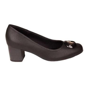 Imagem de Sapato Scarpin Salto Baixo Trabalho Feminino Usaflex Ma0802, Preto, 37