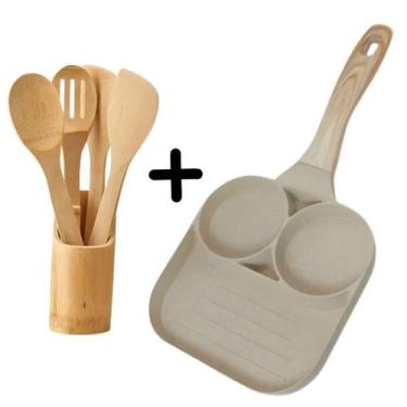 Imagem de Frigideira Antiaderente 3 em 1 + Utensilio de Cozinha - Uzy Shop, Kit 