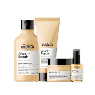 Imagem de Loreal Abs Repair Gold Sh 300ml + Cond 200ml + Masc 250ml + Oleo 30ml 