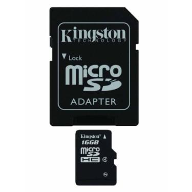 Imagem de Cartão MicroSDHC profissional Kingston 16GB para smartphone LAVA A10 com formatação personalizada e captura SD padrão (Classe 4)