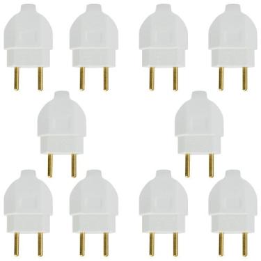 Imagem de Plugue Pino Macho 2p 10A Maciço Com Inmetro Branco - EPM ACESSORIOS, 0