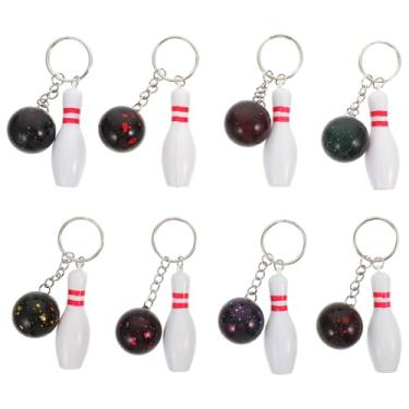 Imagem de MAGICLULU 8 Peças Coloridas De Plástico Bola De Boliche Chaveiro Pingentes Divertidos E Elegantes Porta-Chaves Anéis Para Entusiastas De Boliche Decoração De Chave