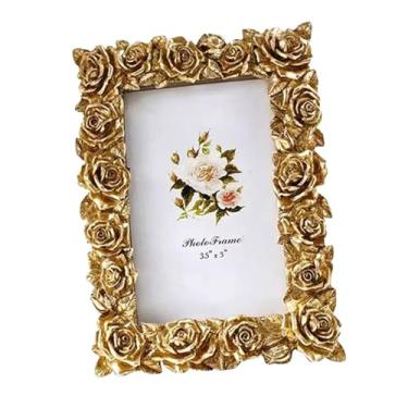 Imagem de IEUDNS Quadro de imagem floral decorativa antiquada elegante decoração retangular e retangular para presente de engajamento versátil, 5inch