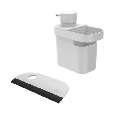 Imagem de Kit Dispenser Porta Detergente Organizador Rodo Bancada Pia Cozinha - Ou (Branco)