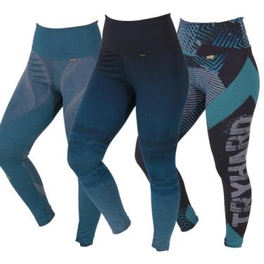 Imagem de Kit com 3 Leggings Mescla Sublimadas Cintura Alta Suplex (estrela/mandalacinza/caveira)