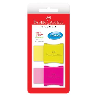 Imagem de Borracha Neon 2 un. 42x21x11mm Faber-Castell Cinta Plástica Sem PVC