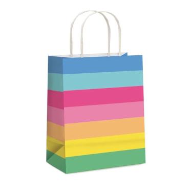 Imagem de Sacola de Papel para Presente Arco-Íris P 21,5x15x8 cm Cromus Colorida