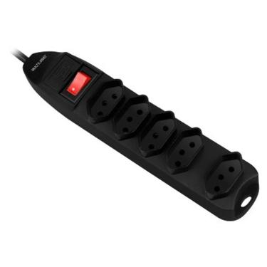 Imagem de FILTRO DE LINHA 5 TOMADAS PRETO MULTILASER - WI297