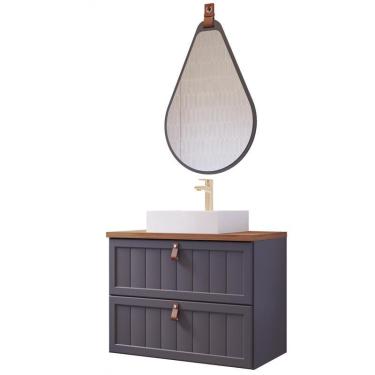 Imagem de Gabinete de Banheiro Sense 60 com Espelho Gota Titanium/Freijo - mgm