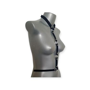 Imagem de Harness Feminino Em Elástico Chain Coleção Fetiche Lovetoys Preto, único