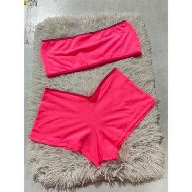 Imagem de Conjunto Neon Cintura Alta Modela Corpo Atacado Top Faixa Sem Bojo - B