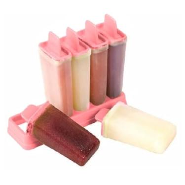 Imagem de 12 Formas Para Sorvete Picolé Cores - BPA Free(Rosa Claro)