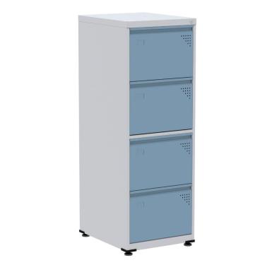 Imagem de Armário de Arquivo de Aço Pandin 4 Gavetas gavetas Cinza/Azul Dali