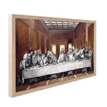 Imagem de Quadro Decorativo Religiosos Santa Ceia Jesus Fé Sagrada Família com M