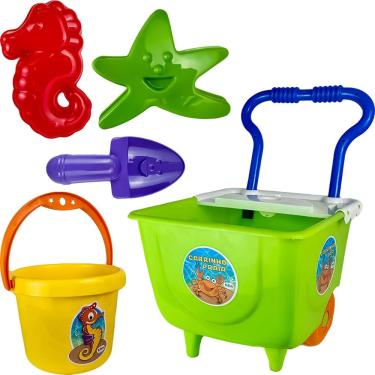 Imagem de Conjunto De Praia Para Crianças Infantil Carrinho Balde E Pá Tilin Brinquedos