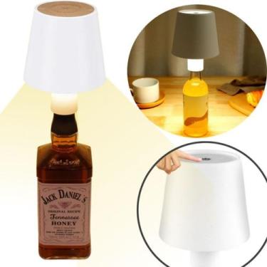 Imagem de Luminaria Abajur Mesa De Garrafa Led Touch Sem Fio USB Recarregavel Pa
