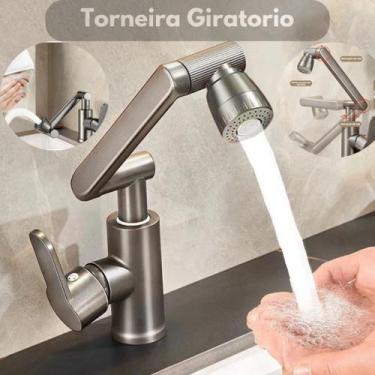 Imagem de Torneira Água Pia 360 Graus Banho Giratória Cozinha Misturadora Quente