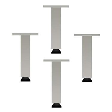 Imagem de XWZFFAI Pés quadrados sólidos para móveis Pernas de sofá de metal DIY, pés de suporte ajustáveis de 40 cm, mesa de centro substituível, armário de TV, pernas de cama, 20 cm, placa de montagem