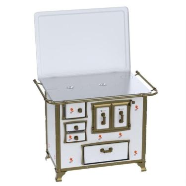 Imagem de Fogao a Lenha N 2 Renaissance Chapa de Aluminio Branco Flor