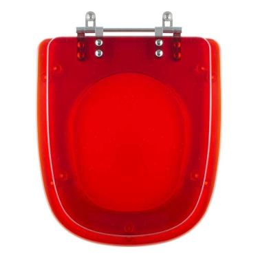Imagem de Assento Sanitario Poliester Ibiza Vermelho Transparente Para Vaso Incepa