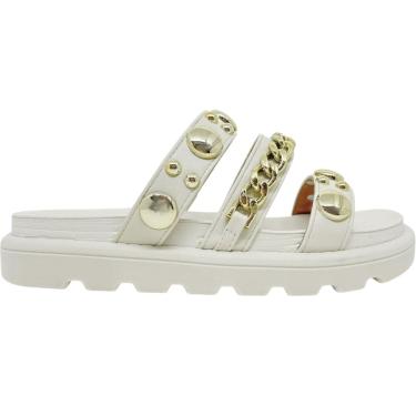Imagem de Tamanco Feminino Papete Casual Dia a Dia Flatform Metalizado Vizzano 6510.102