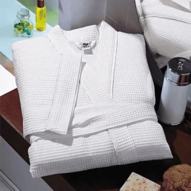 Imagem de Roupão de Banho Teka Linha Golden Hotel Piquet - Tamanho 54, Branco