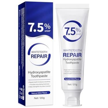 Imagem de Pastas de dente de hidroxiapatita para proteção do esmalte e fortalecimento dos dentes, cremes dentais sem flúor para dentes sensíveis, fórmula eficaz para apoio à saúde bucal e hálito fresco