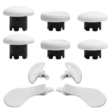 Imagem de Mingxiong Substituição De Joysticks Metal 10 Em 1 Para Controle Dualsense Edge Do Ps5, 4 Botões Gatilho E Pás Traseiras Metálicas, Peças Reparo Ps5 Com 6 Analógicos (Branco)