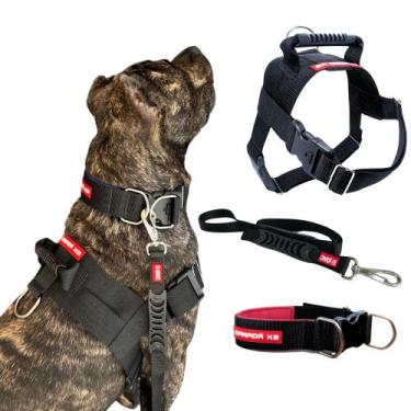 Imagem de Combo Coleira Peitoral + Guia + Coleira para Cachorro - Tamanho Extra 