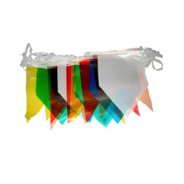 Imagem de Bandeira Junina Plástica 30 Pacotes Com 10 metros cada - REAL SEDA