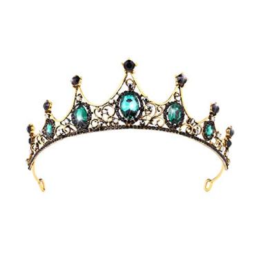 Imagem de Coroa Queen Vintage Frcolor, coroa de strass barroco de liga de strass para noivas e concursos de formatura