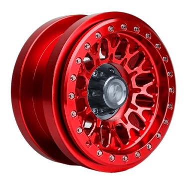 Imagem de BEAXTURBO Racing Upgrade Parts CNC 2.9''Aluminum Bead Lock Wheel for Axial SCX6 Trail Honcho 1/6 RED 1PCS (red-Gray)