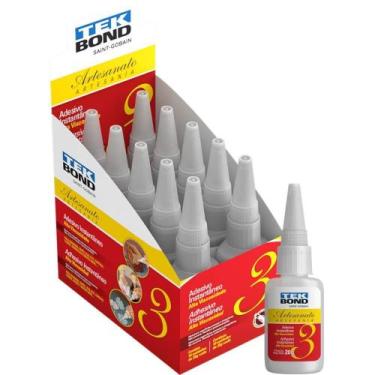 Imagem de Cola Adesivo Instantâneo Artesanato 3 20G - Caixa com 10 Unidades - Te