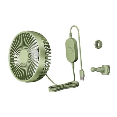 Imagem de IEUDNS Fã de carro USB 12V 24V Backseat Backseat Rotatable Headrest Mount Air Circulation Fan 3 Speed ​​Ajuste para caminhão SUV Van Home RV, Verde