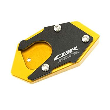 Imagem de Acc-Creativity Placa de extensão com suporte lateral para pé de motocicleta compatível com HONDA CB650R CBR650R 2019-2020 (CBR650R, dourado)