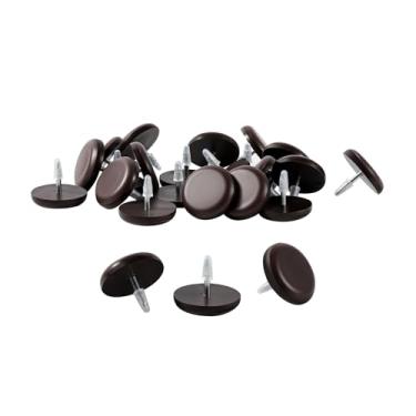 Imagem de Furnigear Deslizadores De Móveis - Pernas Cadeira Ptfe (Teflon) Para Superfícies Carpete Mova Seu Protetor Piso Com Facilidade E Segurança (Prego 7/8", Marrom, Pacote 24, Não Pisos Madeira)
