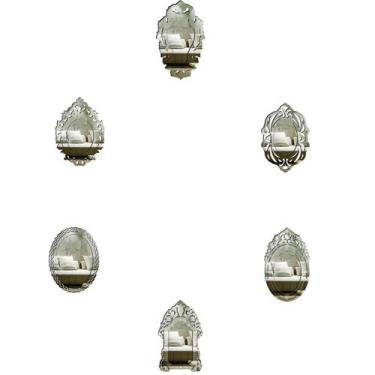 Imagem de Kit Espelhos Decorativos Venezianos  Pegui Veneza 6 Peças - Creatus, V