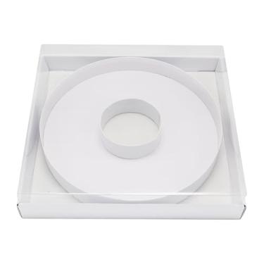 Imagem de WENPACK Caixa De Doces Papelão Com 32 Cm Em Formato Letra Machê, Morangos Decorativos, Recheáveis, Tampa Transparente (Branca, O)