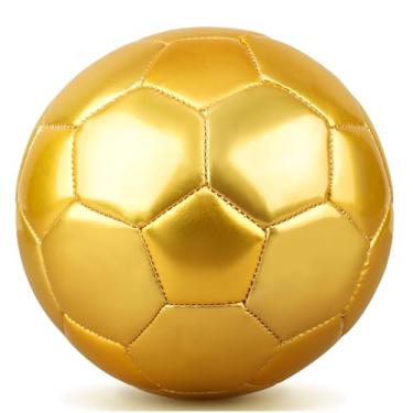 Imagem de DLUGOPIS Bola De Futebol Mini Dourada Tamanho 2 Para Crianças Pequenas 3 A 8 Anos, Treinamento Interno Troféu, Meninos E Meninas, Presente Jogo Esportivo Ao Ar Livre, Grama, Quintal