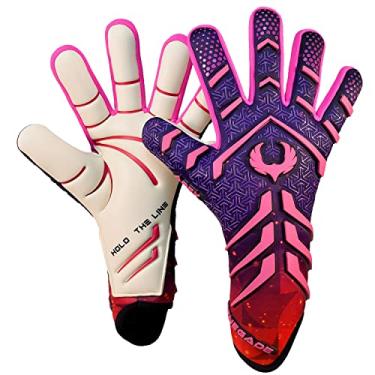 Imagem de Renegade GK Luvas De Goleiro Profissionais Apex Flare 2.0 Sem Alças, Aderência Contato Estendida 4 Mm, Futebol Azuis E Rosa (Tamanho 6, Juvenil, Júnior, Corte Evo Neg., Nível 5.5)