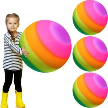 Imagem de Jerify 4 bolas de arco-íris de 45,7 cm para crianças de PVC playground gigante grande arco-íris para quintal, parque, jogos internos ao ar livre, academia, acampamentos, piquenique