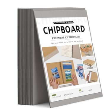 Imagem de JNENERY 20 folhas de aglomerado 32 x 25 cm, placa de livro de 80 pontos para encadernação de livros, papelão para artesanato, papelão grosso e placa kraft resistente, folhas finas de papelão para