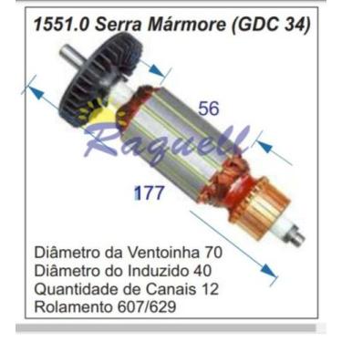 Imagem de Induzido para Serra Mármore Bosch GDC34 - 220V - dongcheng