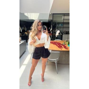 Imagem de Blusa cropped manga longa branco - Sutara mistica , Branco, unico