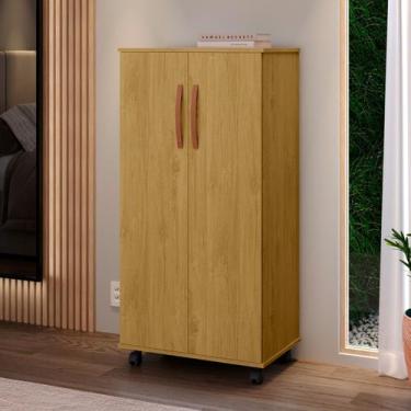 Imagem de Multiuso Armario 2 portas Com Rodizio Nalanda cor Madeirado - Comprar 