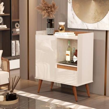 Imagem de Buffet Essenciale Pés Retro Off White Freijó