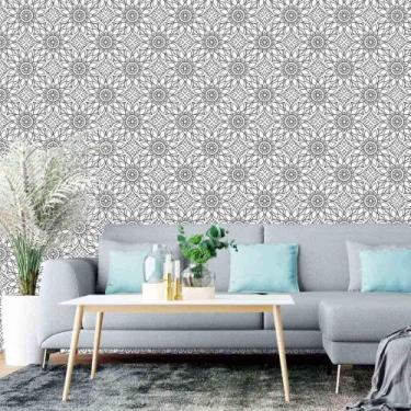 Imagem de Papel de Parede Adesivo Mandala Colorir N015139 0,58x3,00M - Adesivo B