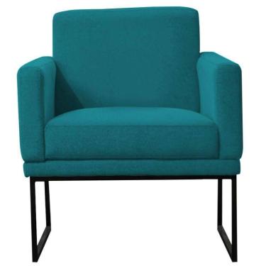 Imagem de Poltrona Decorativa Juliette Suede Com Armação Preta Metal