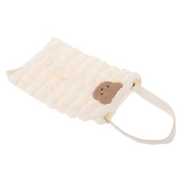 Imagem de INFINAUTO Porta-lenços de papel para carro organizador de massa folhada poliéster 28 x 18 x 2 cm urso bege 1 peça