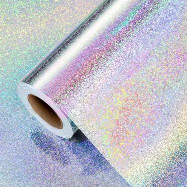 Imagem de Rolo de papel de embrulho Burymento Silver Metallic Holographic